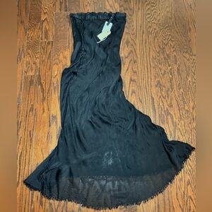 Silk Designer’s Elegant Black Maxi Skirt